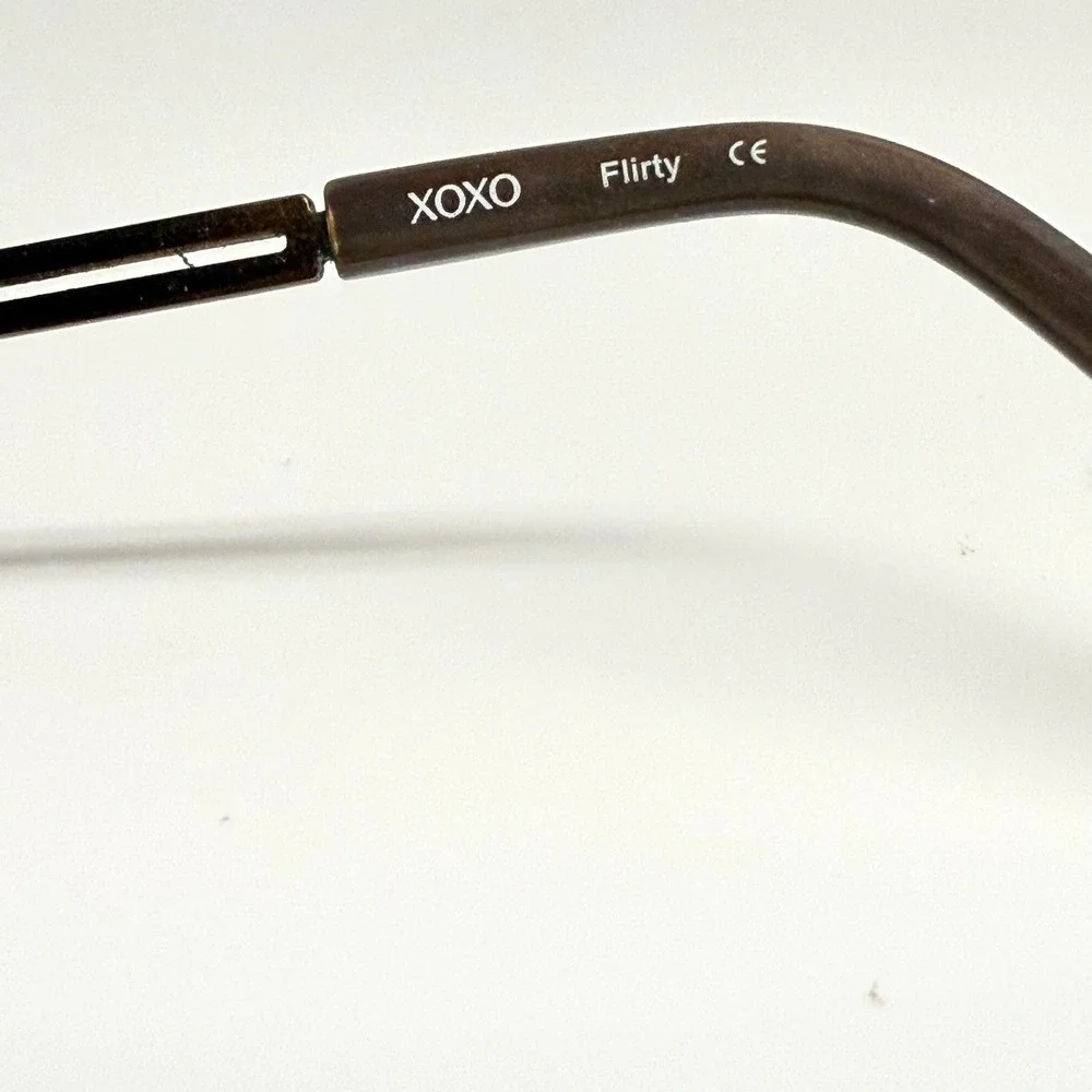 XOXO Flirty Brown Metallic Semi Rimless Cat Eye Eyeglass Frames 52-17-140